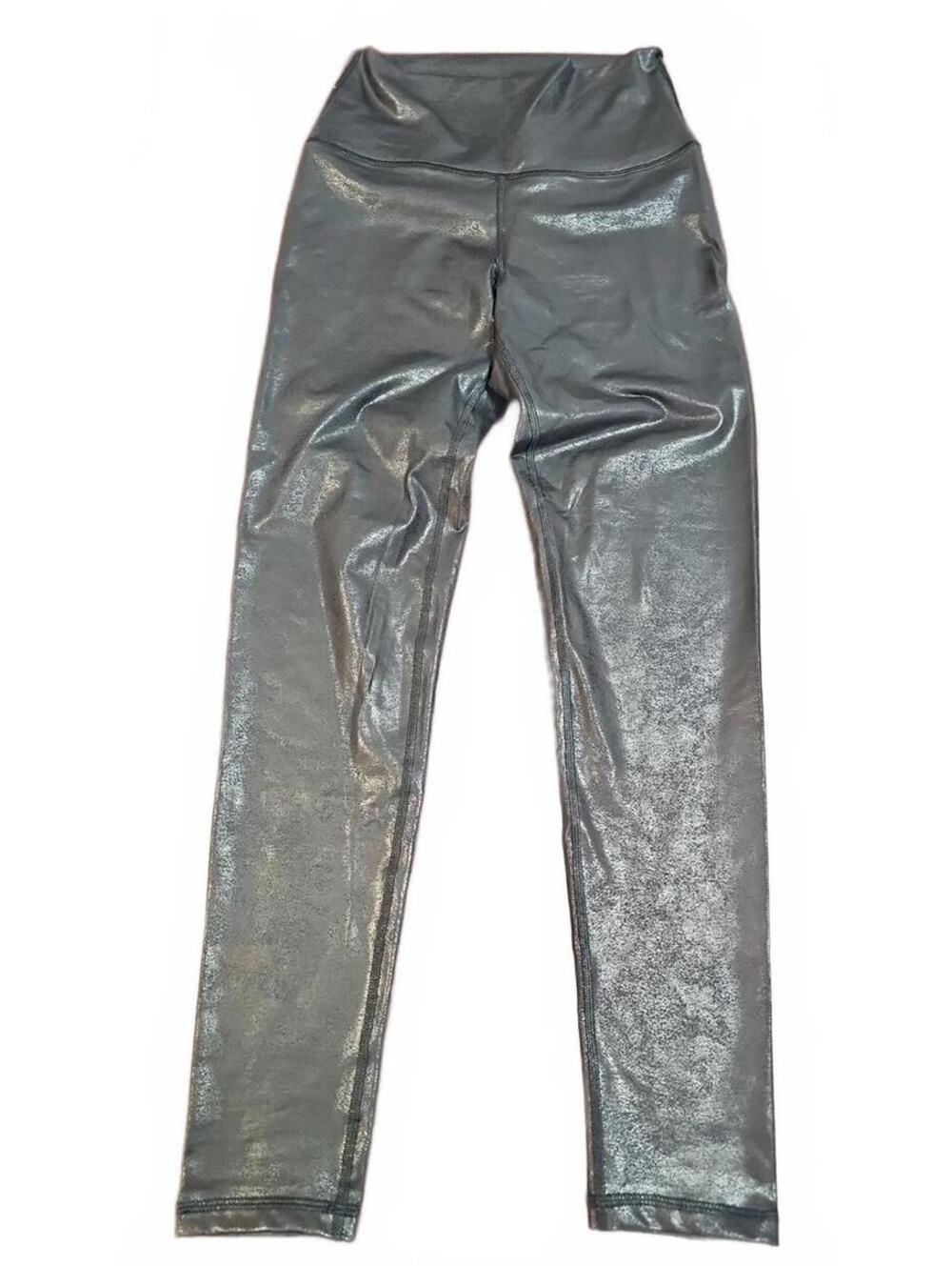 Aerie Black Metallic Chill Play Move High Rise Leggings Size Medium